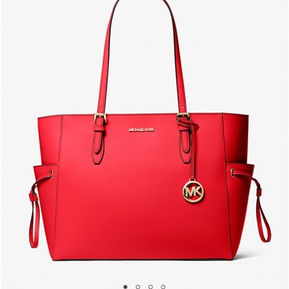 Michael Kors Red Tote with Gold Hardware and Structured Leather - Picture 9 of 11